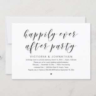 Invitación Feliz para siempre, Boda Elopement Fiesta
