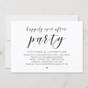 Invitación Feliz para siempre, Boda Elopement Fiesta