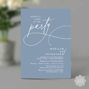 Invitación Feliz para Siempre Cena de Boda Moderna y Elegante