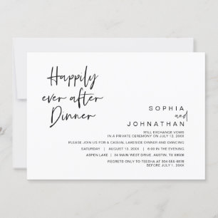 Invitación Feliz para siempre después de la cena Boda, negro 