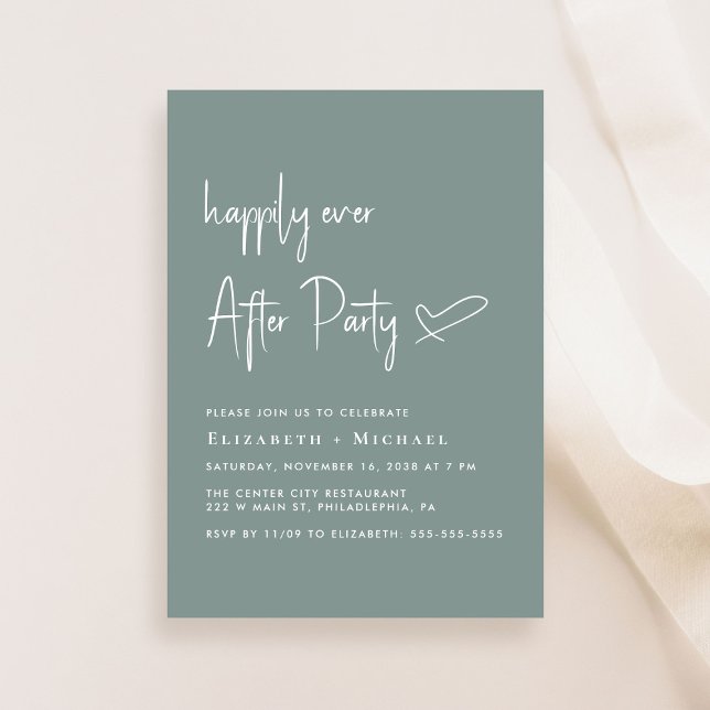 Invitación Feliz para siempre después de la recepción de la b (An chic Happily Ever After Party invitation for your wedding celebration)
