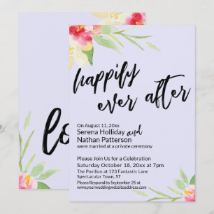 Invitación Feliz para siempre después de las flores acuáticas