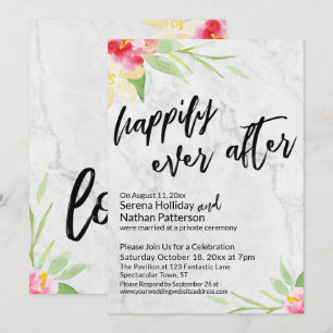 Invitación Feliz para siempre después de las flores acuáticas
