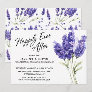 Invitación Feliz para siempre después de las Flores de Lavand