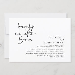 Invitación Feliz para siempre después de un brunch Boda, negr
