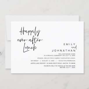 Invitación Feliz para siempre después del almuerzo Boda, negr
