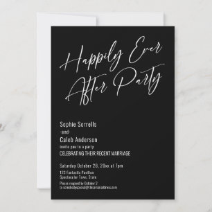 Invitación Feliz para siempre después del Fiesta negro elegan