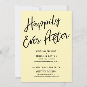 Invitación Feliz para Siempre Fiesta de Boda Informal Amarill