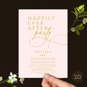 Invitación Feliz Para Siempre Fiesta de Boda Moderna y Elegan