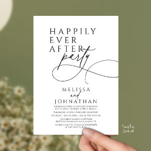 Invitación Feliz Para Siempre Fiesta de Boda Moderna y Elegan