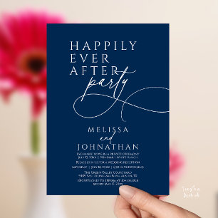 Invitación Feliz Para Siempre Fiesta de Boda Moderna y Elegan