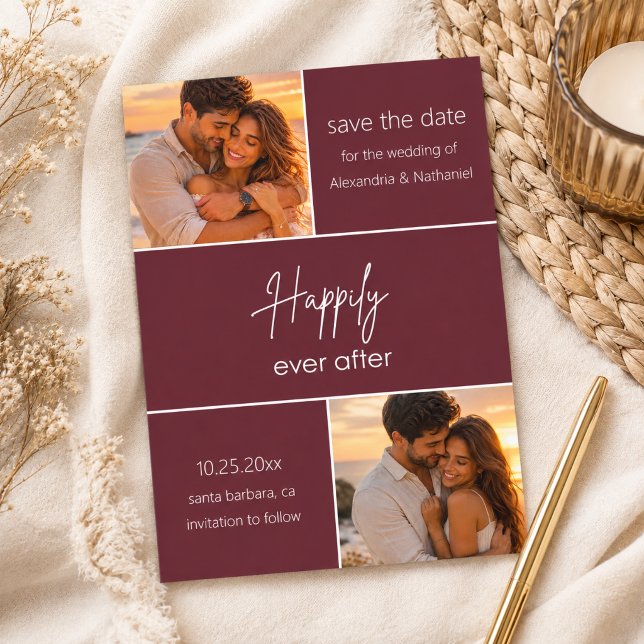 Invitación Feliz para Siempre Foto Personalizada para Guardar (Subido por el creador)