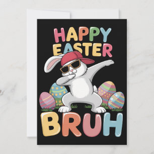 Invitación Feliz Pascua Bruh Bro Gracioso Conejo de Conejo de