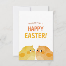 Invitación Feliz Pascua con dos pequeñas acuarelas