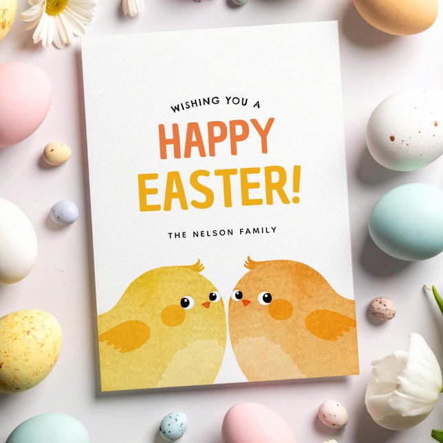 Invitación Feliz Pascua con dos pollitos (Subido por el creador)