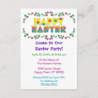 Invitación Feliz Pascua con flores