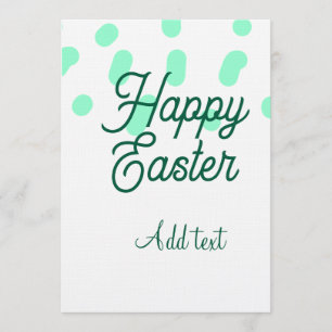 Invitación Feliz Pascua huevos verdes pastel nombre fecha sim