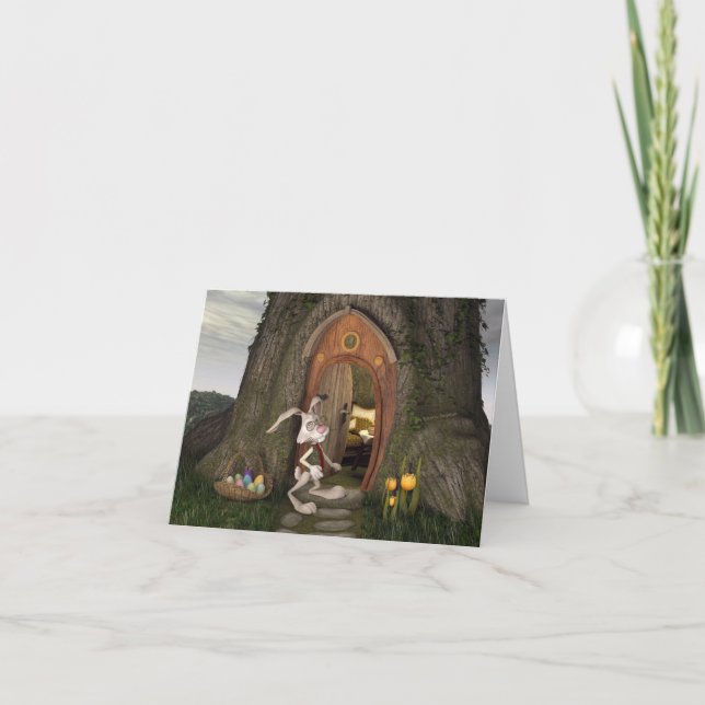 Invitación Feliz Pascua - La Casa del Conejo (Anverso)