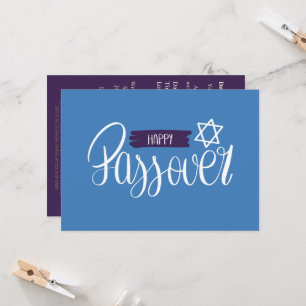 Invitación Feliz Pascua Seder Pesach Azul Sólido