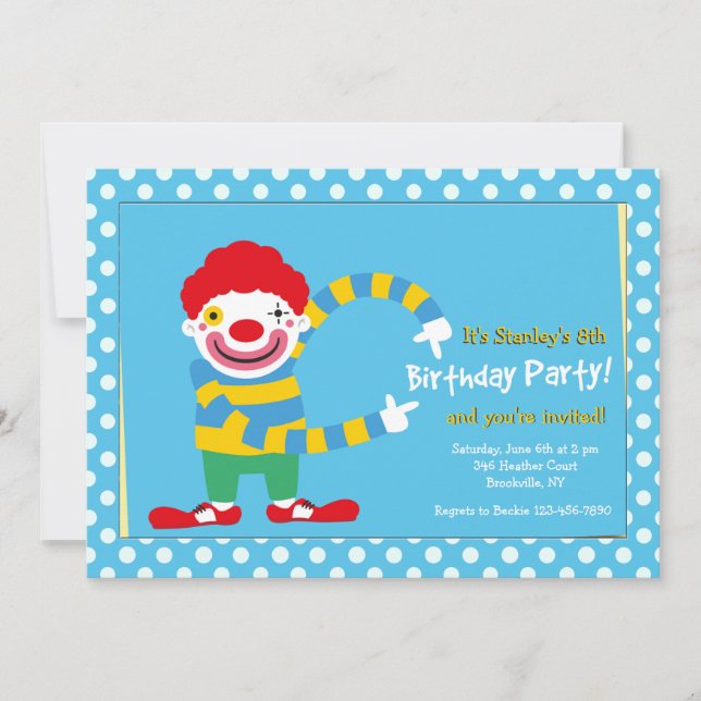 Invitación Feliz Payaso Dos (Anverso)