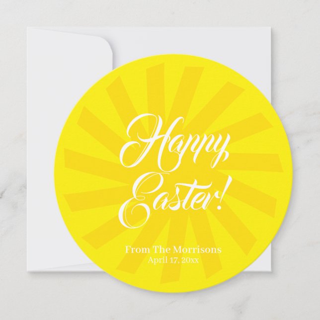 Invitación Feliz personalizado amarillo de Pascua lindo carta (Anverso)