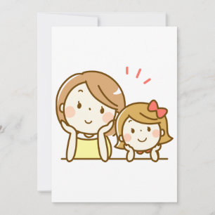 Invitación Feliz Personalizado madre e hija