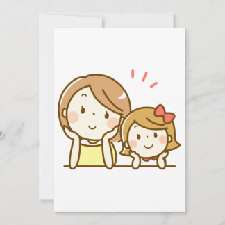 Invitación Feliz Personalizado madre e hija