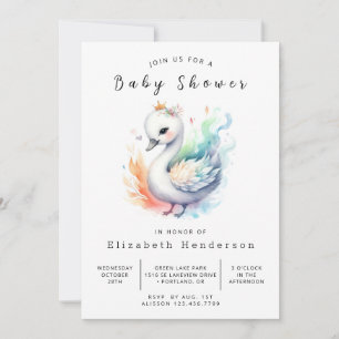 Invitación Feliz Personalizado Swan Baby Shower