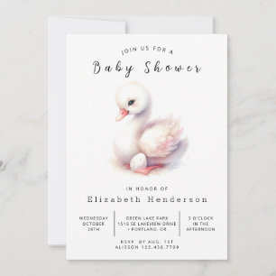 Invitación Feliz Personalizado Swan Baby Shower