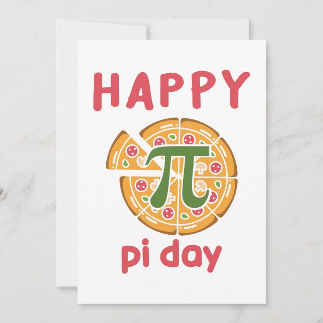 Invitación feliz pi day pizza divertido (Anverso)