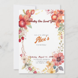 Invitación ¡Feliz primer cumpleaños! 1.ᵉʳ Fiesta del Aniversa