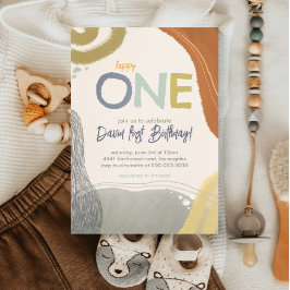 Invitación Feliz primer cumpleaños a un niño