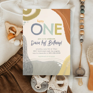 Invitación Feliz primer cumpleaños a un niño