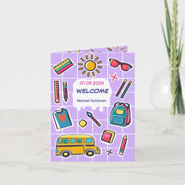 Invitación Feliz Primer Día De 2do Grado BIENVENIDOS (Anverso)