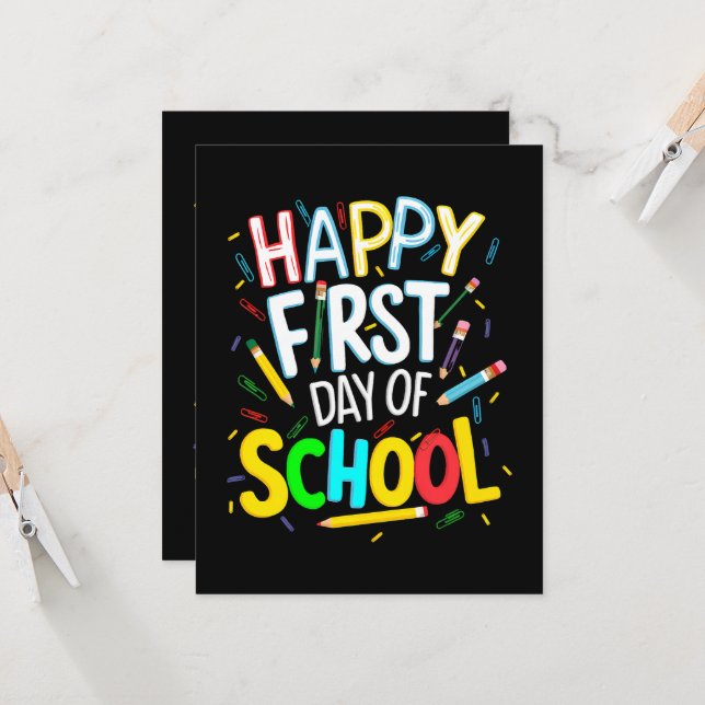 Invitación Feliz Primer Día de Regreso a la Escuela (Anverso/Reverso In Situ)