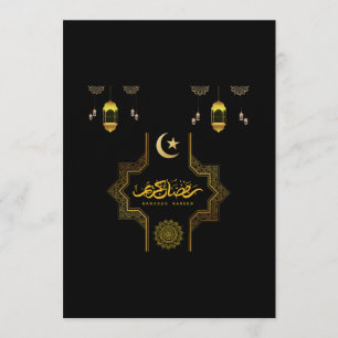 Invitación Feliz Ramadan Kareem -Deseos de Eid Mubarak  Fiest