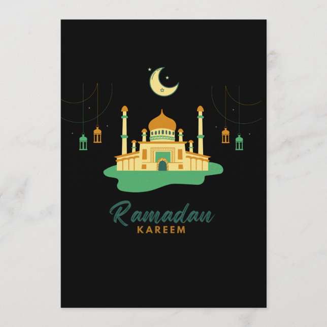 Invitación Feliz Ramadan Kareem y Eid Mubarak 2026 (Anverso)