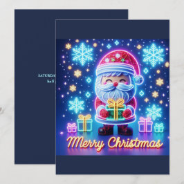 Invitación Feliz regalo de navidad de Papá Noel