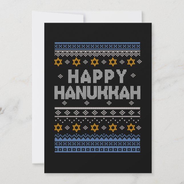 Invitación Feliz regalo del festival judío Hanukkah Ugly Shir (Anverso)