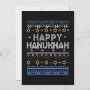 Invitación Feliz regalo del festival judío Hanukkah Ugly Shir