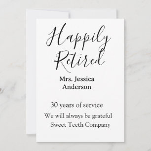 Invitación Feliz retiro añadir nombre años de servicio jubila