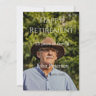 Invitación Feliz retiro foto nombre años de servicio