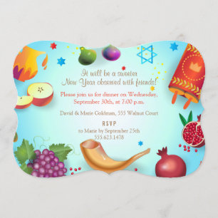 Invitación Feliz Rosh Hashaná Año Nuevo Judío