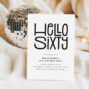 Invitación FELIZ SESENTA Cumpleaños modernos 60