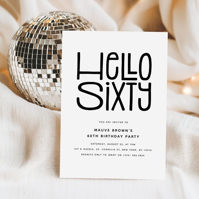 Invitación FELIZ SESENTA Cumpleaños modernos 60 (Subido por el creador)