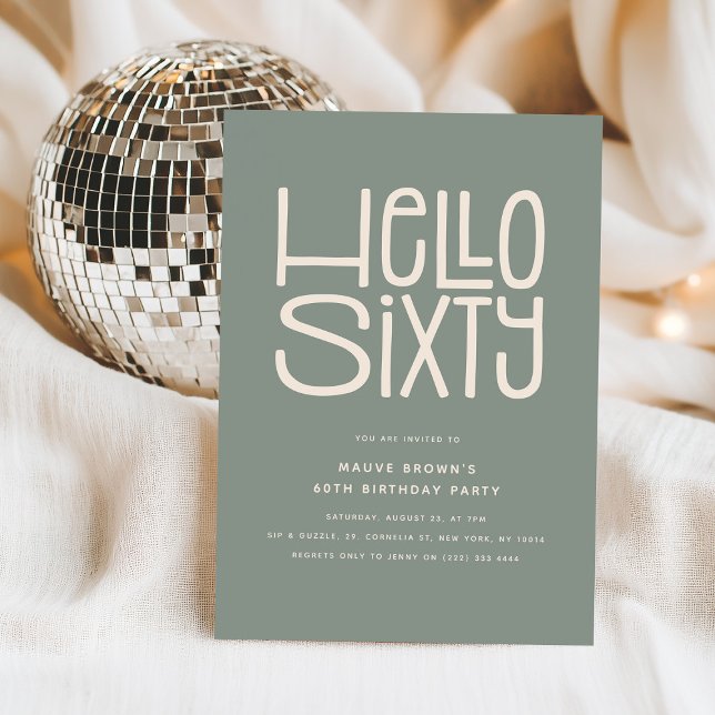 Invitación FELIZ SESENTA Cumpleaños modernos 60 (Subido por el creador)