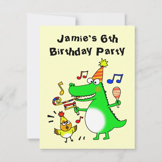 Invitación Feliz sexto cumpleaños (tengo 6 años) (Anverso)