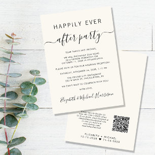 Invitación Feliz siempre después de la recepción QR Code Crea