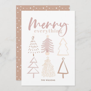 Invitación Feliz Todo Boho Christmas Trees Holiday Card