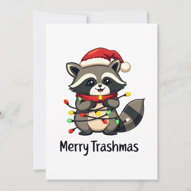 Invitación Feliz Trashmas Mapache Divertido Navidad Fiesta  (Anverso)